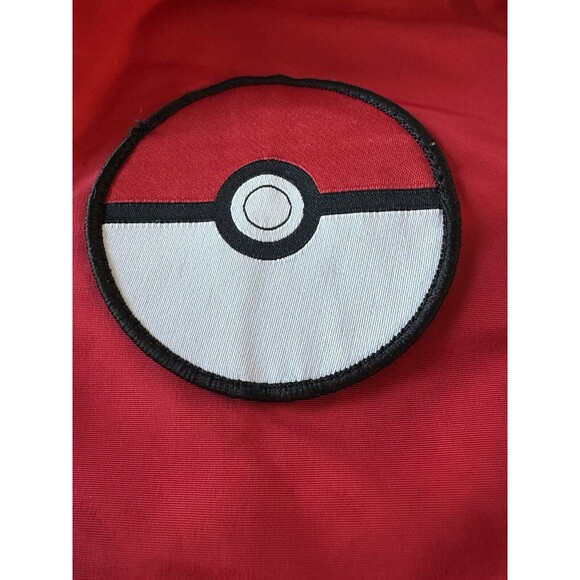 Pokémon Trainer Unisex Windbreaker Raincoat Size XXS Red White front zip pocket - Picture 6 of 9